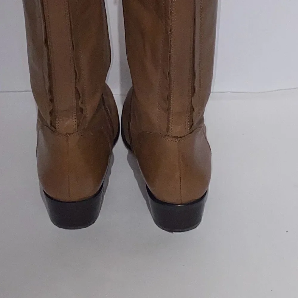 Corso Como Women's Over The‎ Knee Side Zip Leather Riding Boots Brown Size 8M
